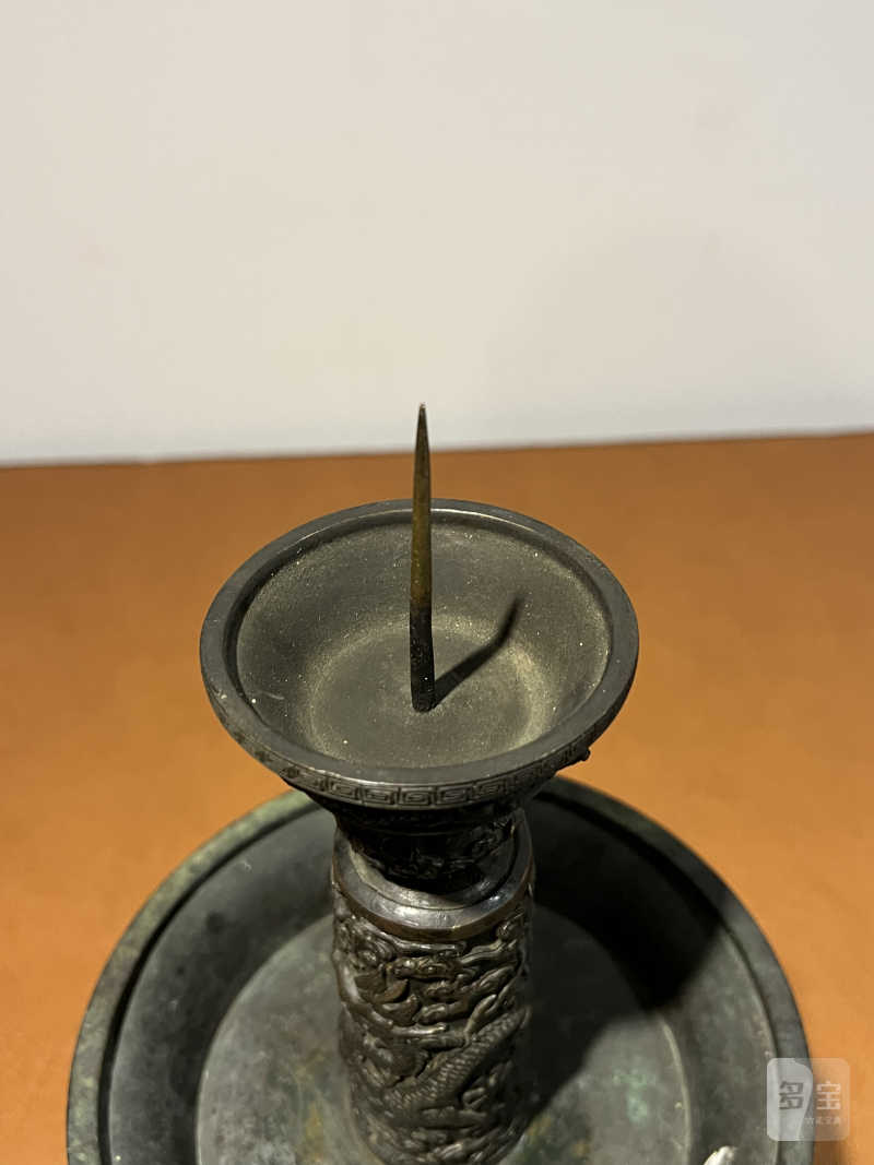 清乾隆 御制铜铸云龙烛台 - 图8